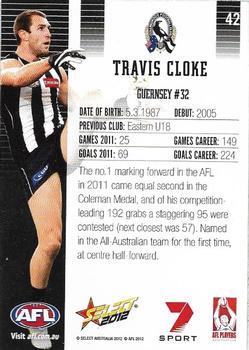2012 Select AFL Champions #42 Travis Cloke Back